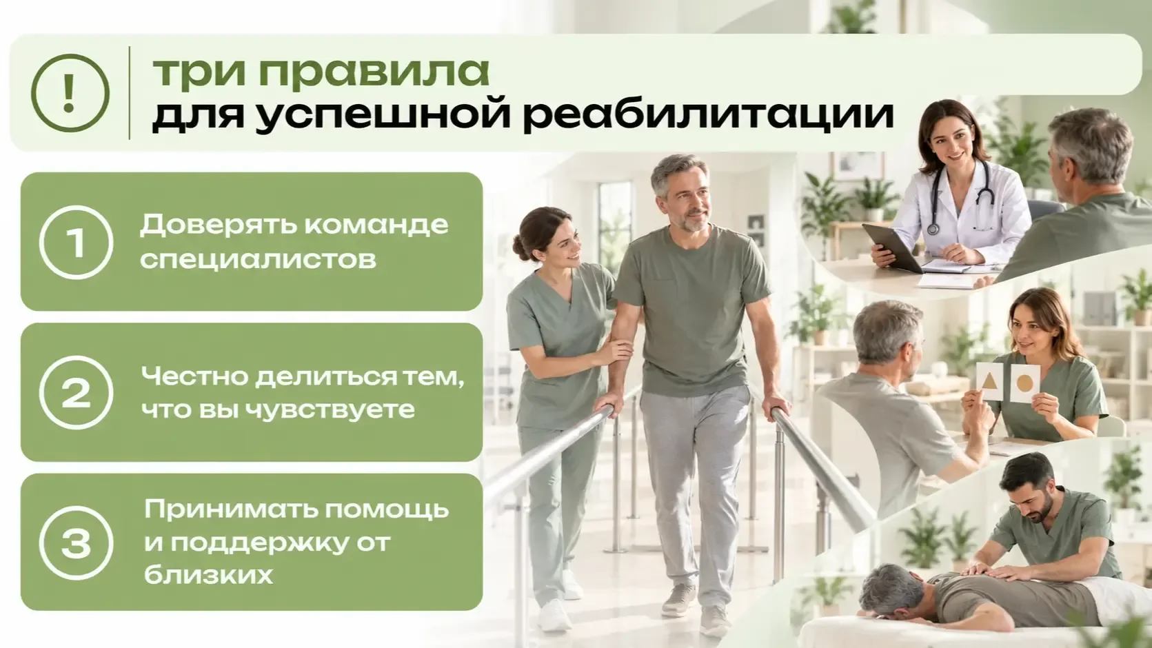 Три правила для успешной реабилитации